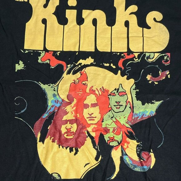 The Kinks "Psychedelic" NOS Adult L Black T-Shirt - Picture 2 of 5